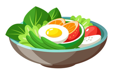 Delicious Fresh Salad with Boiled Egg- A Nutritious and Flavorful Plate