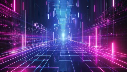 Neon Cityscape: A Digital Journey