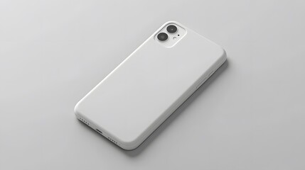 Fototapeta premium Minimalist white smartphone case mockup on a clean white background with no distractions