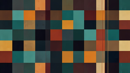 Fototapeta premium abstract illustration background with a theme of squares, using a mix of vibrant and muted colors