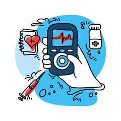 Commemorate Diabetes Day with a striking flat illustration that serves as a powerful reminder of the importance of proactive diabetes management.