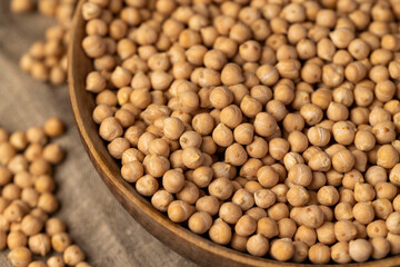 uncooked healthy grains of chickpeas porridge