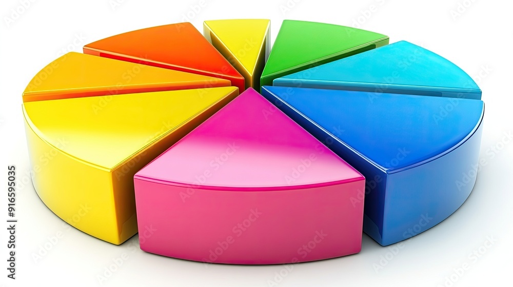 Aufkleber colorful pie chart segments represent data visualization and analysis in a modern, vibrant design su