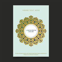 Luxury gold border pattern cover template