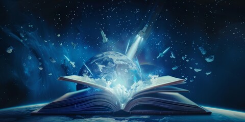 Exploring the vast universe on a cosmic journey is an exciting exploration filled with knowledge, discovery, rockets, planets, stars, and imagination, offering a world of mystery and adventure