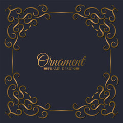 Elegant gold decorative frame design background