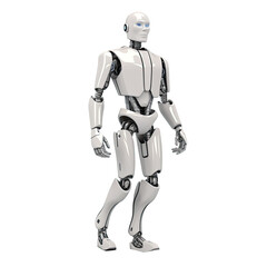 An illustration of a white robot standing