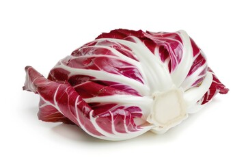 Obraz premium Fresh red and white radicchio isolated on white background.