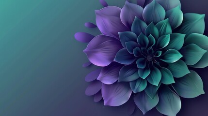 Abstract Flower with Purple and Blue Hues