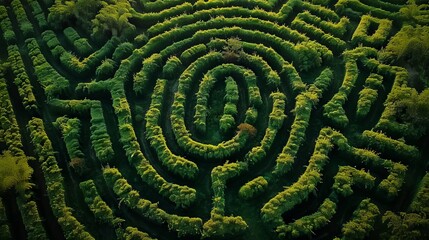 a large green maze