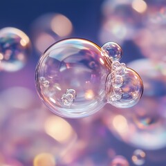 A Captivating Display of Colorful Floating Bubbles