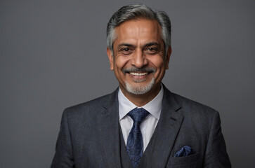 old senior businessman professional with suit on plain background