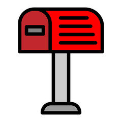 Mail Box Vector Filled Icon Design