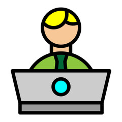 Office Worker Vector Filled Icon Design