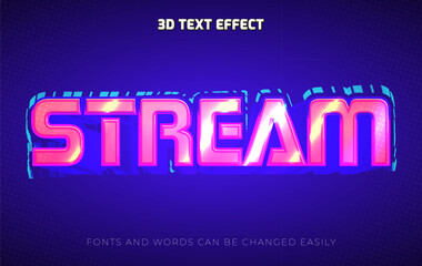 Obraz premium Stream neon pink 3d editable text effect style