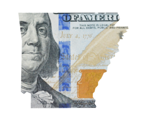 Dollar map Arkansas state shape