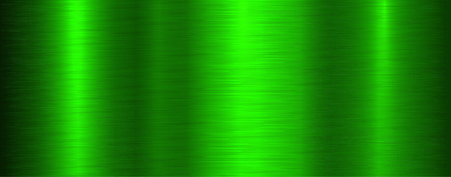 Brushed metal texture background, green shiny lustrous metallic 3d background