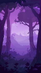 Pink cartoon forest background, dark, simple