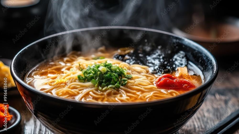 Sticker Steaming Bowl of Ramen Noodles