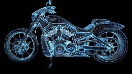 Wireframe Motorcycle Render