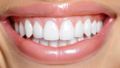 Close-up of a perfect smile with white teeth