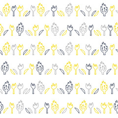 北欧風の花のシームレスパターン