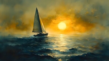 sailboat at sunset