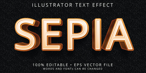 Editable text effect - sepia color style