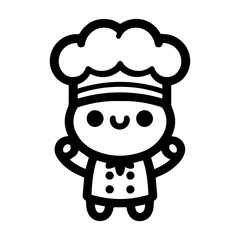 cute chef icon illustration vector flat design