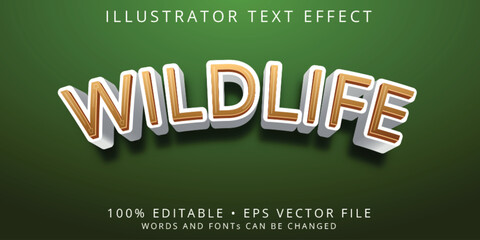 Wildlife green nature 3d logo template editable text effect style