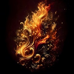 fire flames on black