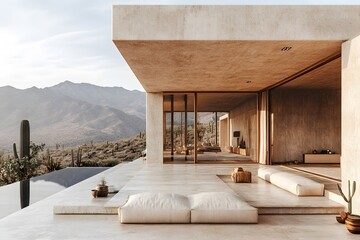 Minimalist house by the desert