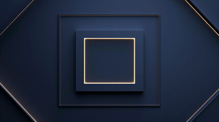 A black square with a gold border