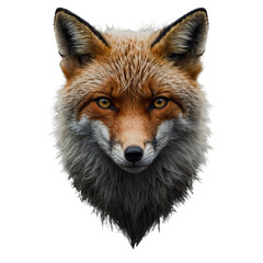 Fototapeta premium fox face shot , isolated on transparent background cutout
