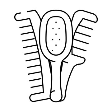 recommend clip art: hairbrushes tool for hair line icon vector. hairbrushes tool for hair sign. isolated contour symbol black illustration