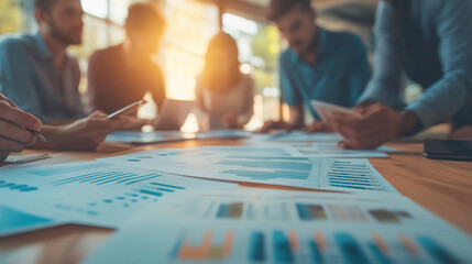 A business team analyzing customer feedback and improving products. business team