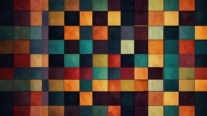 Fototapeta premium abstract illustration background with a theme of squares, using a mix of vibrant and muted colors