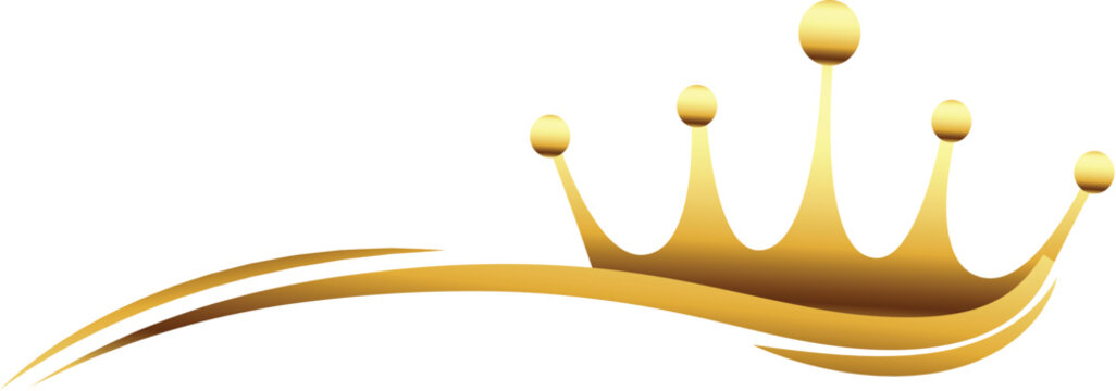 golden crown with wave line