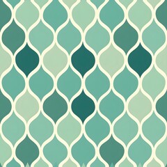 Fototapeta premium Elegant teal patterned design with geometric shapes.