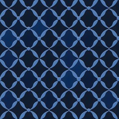 Geometric blue pattern on dark background, showcasing elegance and symmetry.