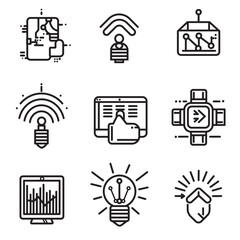 Icons for modern technology business