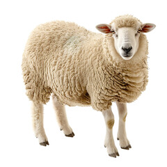 Fluffy Farm Friend The Charm of a Woolly Sheep Isolated on Transparent Background