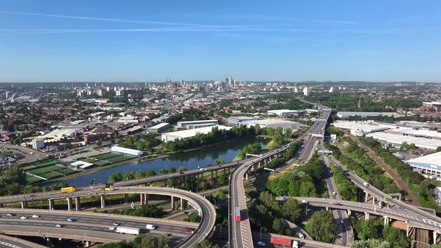 Birmingham City and Spaghetti Junction Aerial View