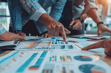 Fototapeta premium Business people meeting hand close-up