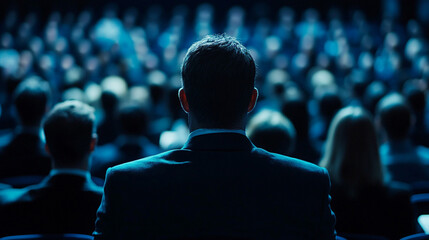 An investor attending an annual shareholder meeting of a company. investor attending