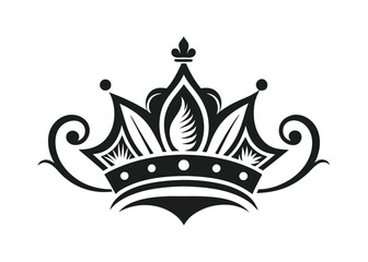 Elegant Retro Crown Logo with Flourishes - Unique and Timeless