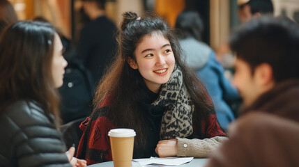 Document a cultural exchange event with diverse participants.