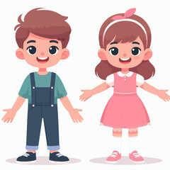 boy and girl flat illustration
