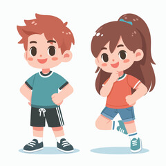 boy and girl flat illustration