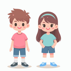 boy and girl flat illustration